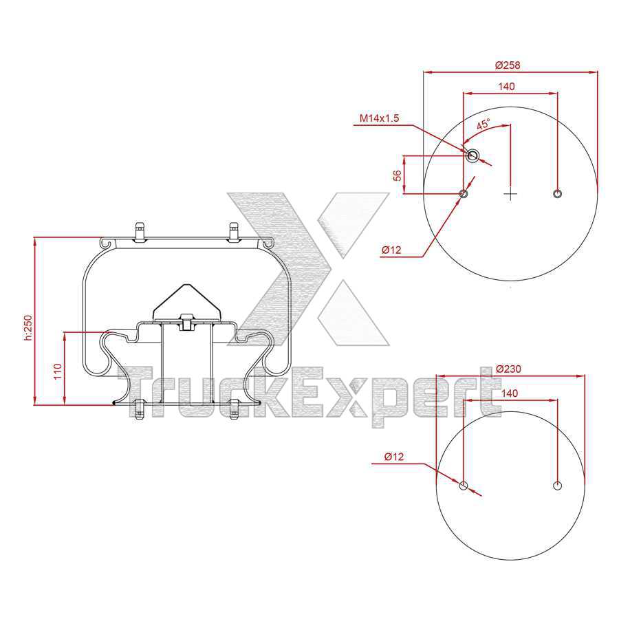 AIR SPRING WITH METAL PISTON ED 10302-K