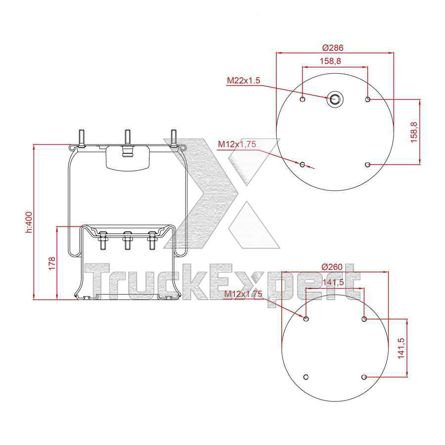 0036158E AIR SPRING WITH METAL PISTON